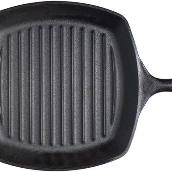 Cast Iron Square Grill Pan, Pre-Seasoned, 10.5-inch