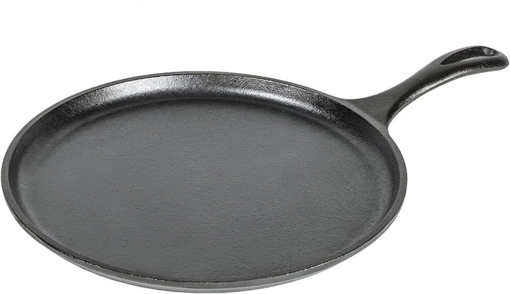 Cast Iron Round Griddle, Pre-Seasoned, 10.5-inch