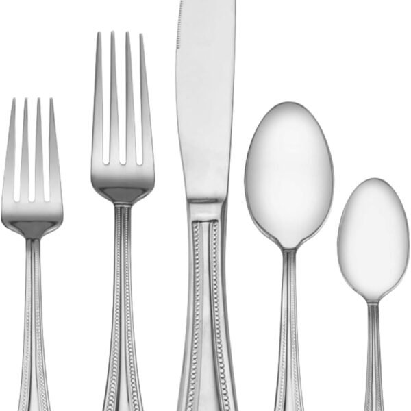 Flatware Service for 12, 65 Piece Set, 18/10 Stainless Steel, Silverware Set with Serving Utensils