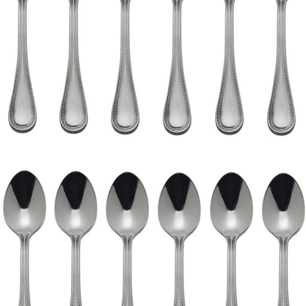 Beaded Antique 18/10 Stainless Steel 6 1/4" Teaspoon (Set of Twelve)
