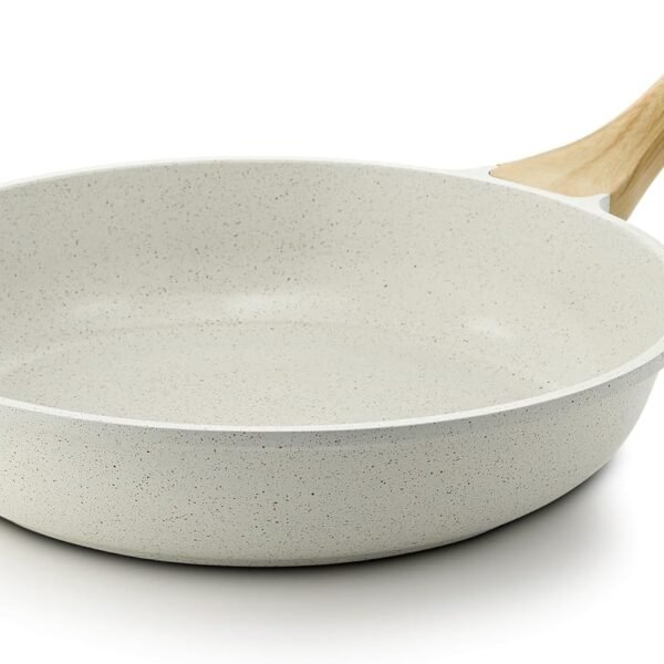 Nonstick Ceramic Frying Pan Skillet, 9.5 Inch Omelet Pan, Healthy Non Toxic , Induction Compatible Egg Pan with Heat Resistant Handle, PFAS-Free