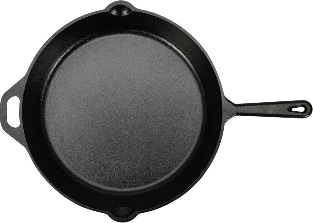 Pre-Seasoned Cast Iron Skillet, Heavy-Duty & Large, 15-Inch, Black - Image 2