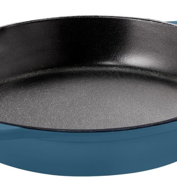 Saute Fry Pan - Chefs Pan, Pre-Seasoned Cast Iron Skillet - Frying Pan 12 Inch - Safe Grill Cookware for Indoor & Outdoor Use - Cast Iron Pan - Cooking Gift for Men & Women (Teal)