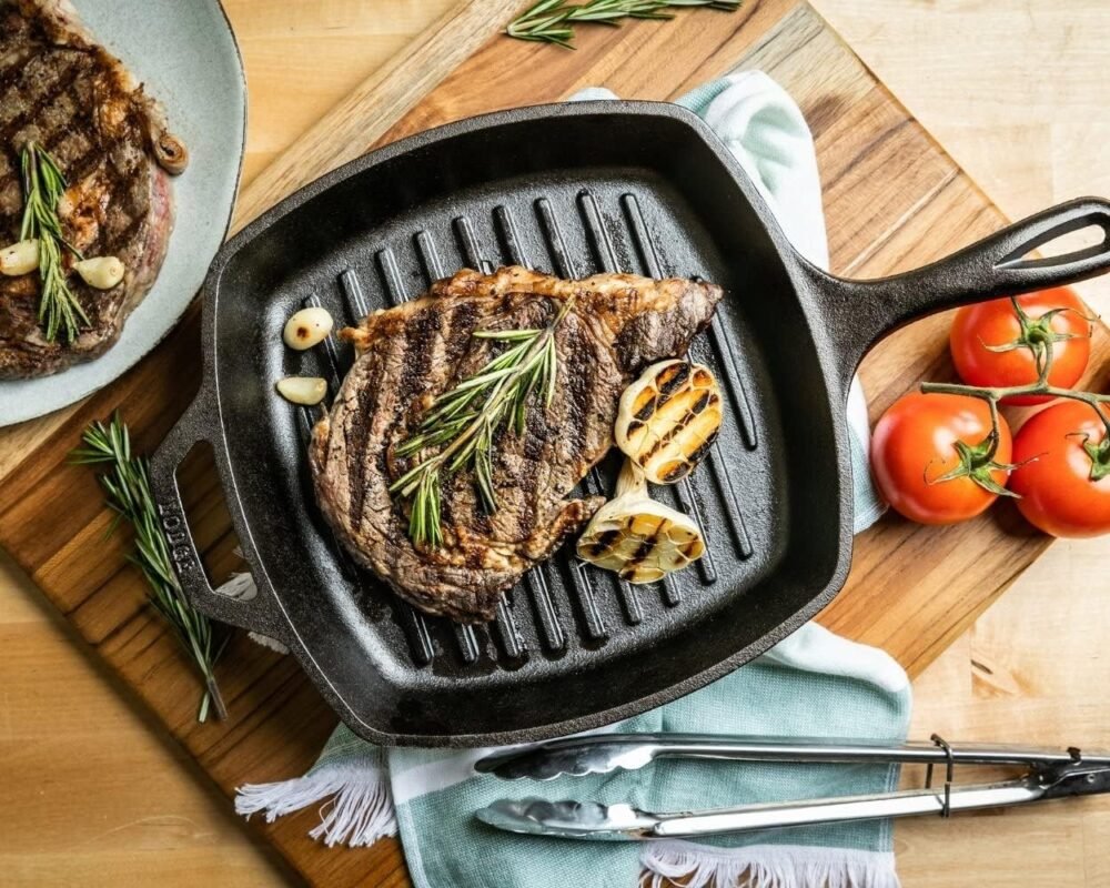 Cast Iron Square Grill Pan, Pre-Seasoned, 10.5-inch - Image 2